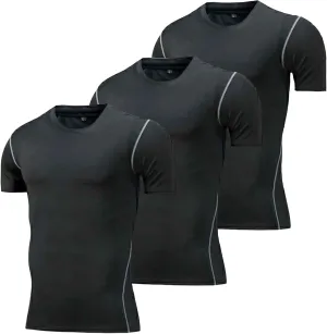 2 or 3 Pack Men's Compression Shirts Short Sleeve Workout T-Shirt Quick Dry Undershirts Athletic Baselayer Tank Top