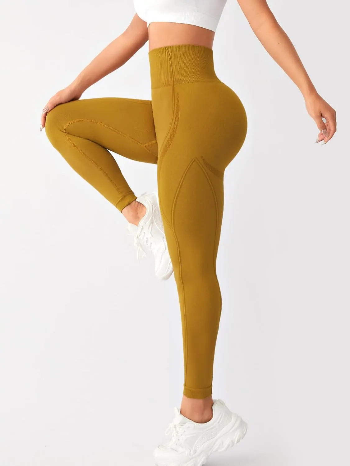3Pcs Seamless Leggings for Women High Waist Workout Yoga Pants, Scrunch Butt Lifting Elastic Tights