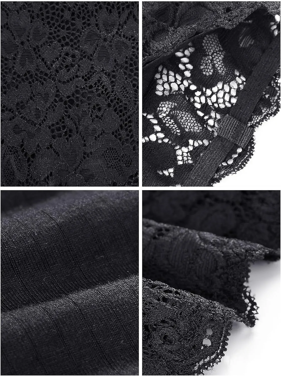 4 Pieces Women Lace Bandeau Bra Tube Top Elastic Strapless No Sponge Pad No Underwire Bra for Daily Favor