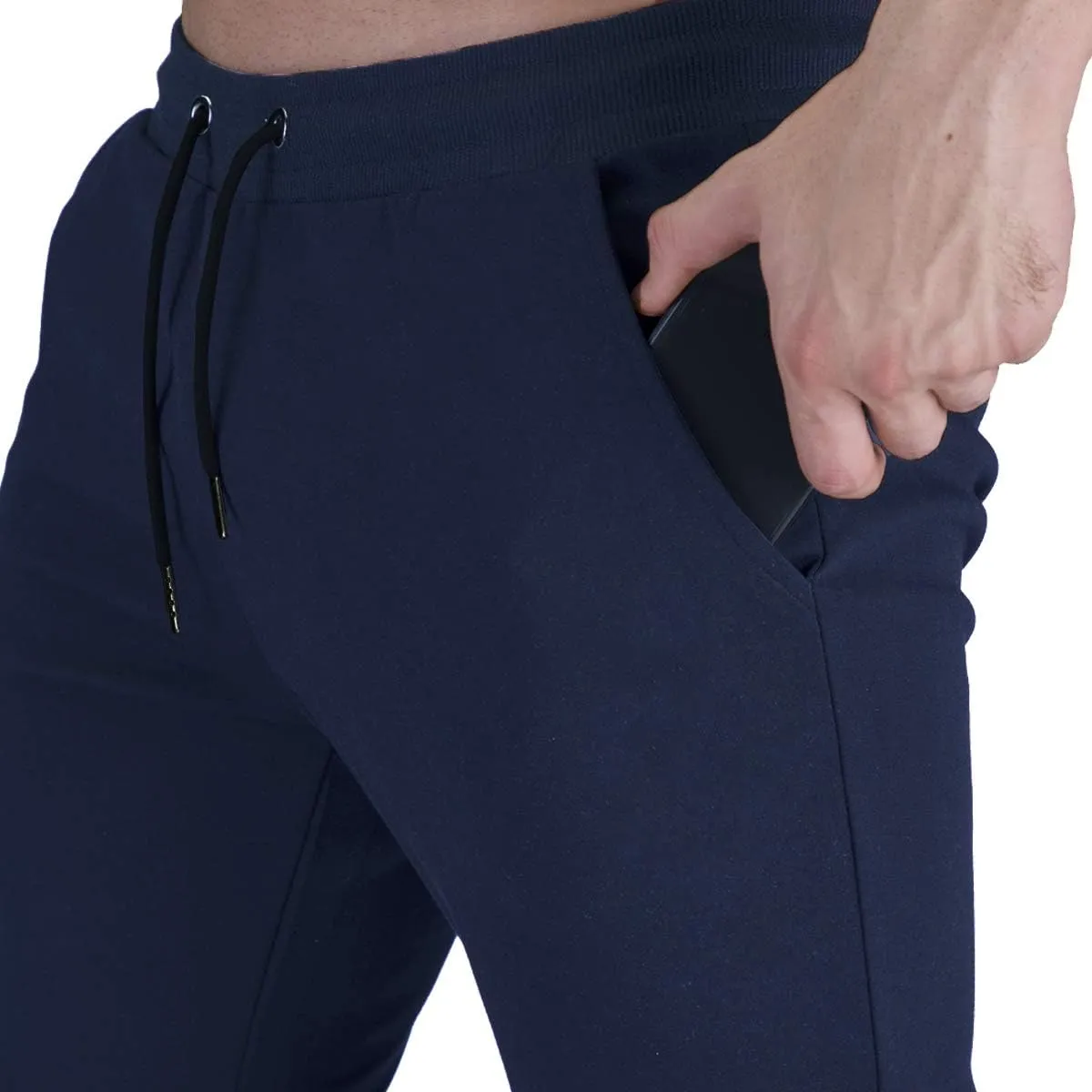 A WATERWANG Men's Slim Jogger Pants, Tapered Athletic Sweatpants for Jogging Running Exercise Gym Workout