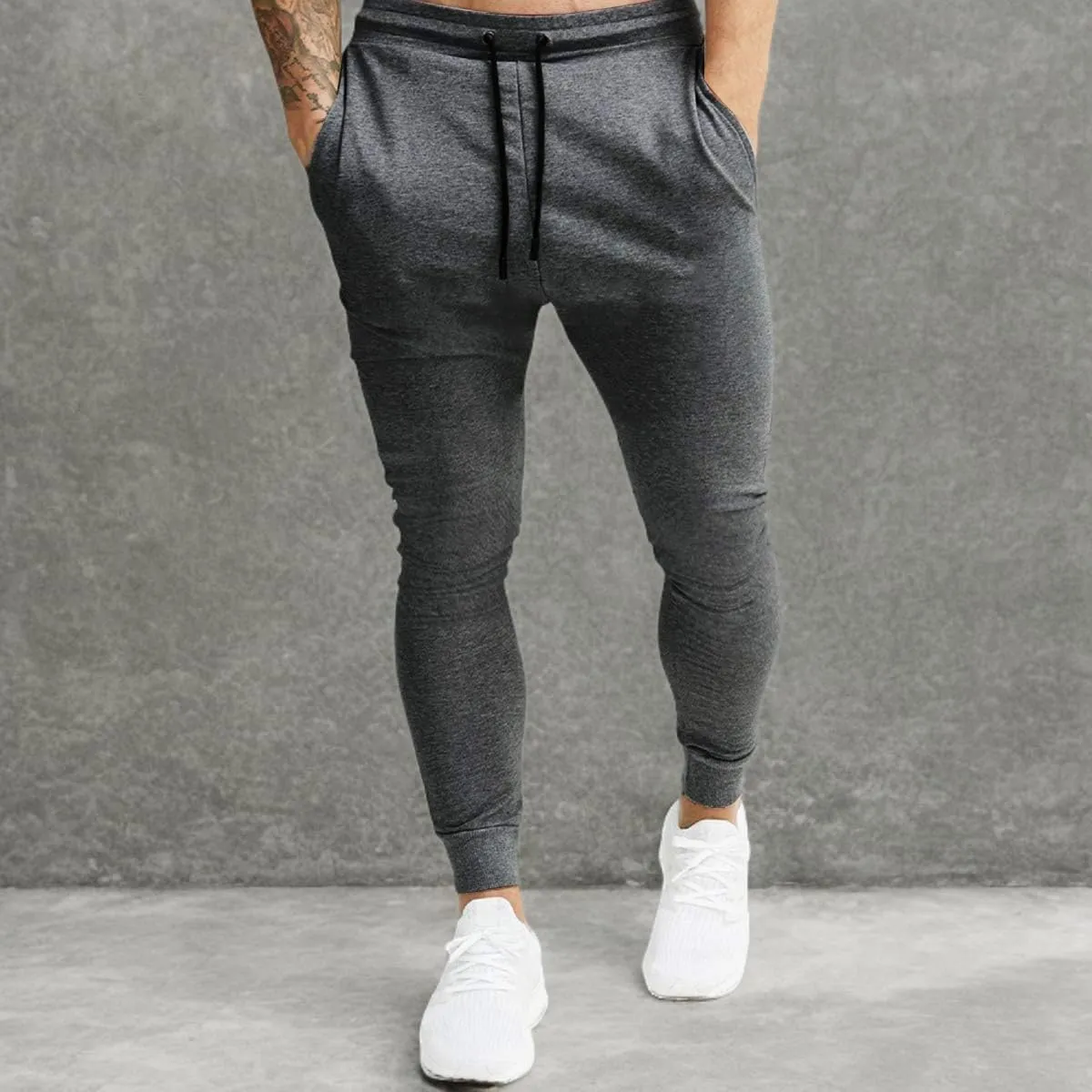 A WATERWANG Men's Slim Jogger Pants, Tapered Athletic Sweatpants for Jogging Running Exercise Gym Workout