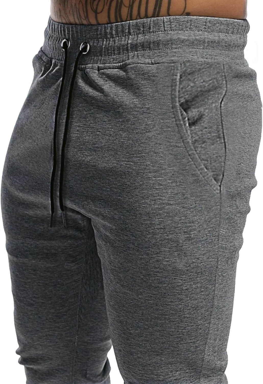 A WATERWANG Men's Slim Jogger Pants, Tapered Athletic Sweatpants for Jogging Running Exercise Gym Workout
