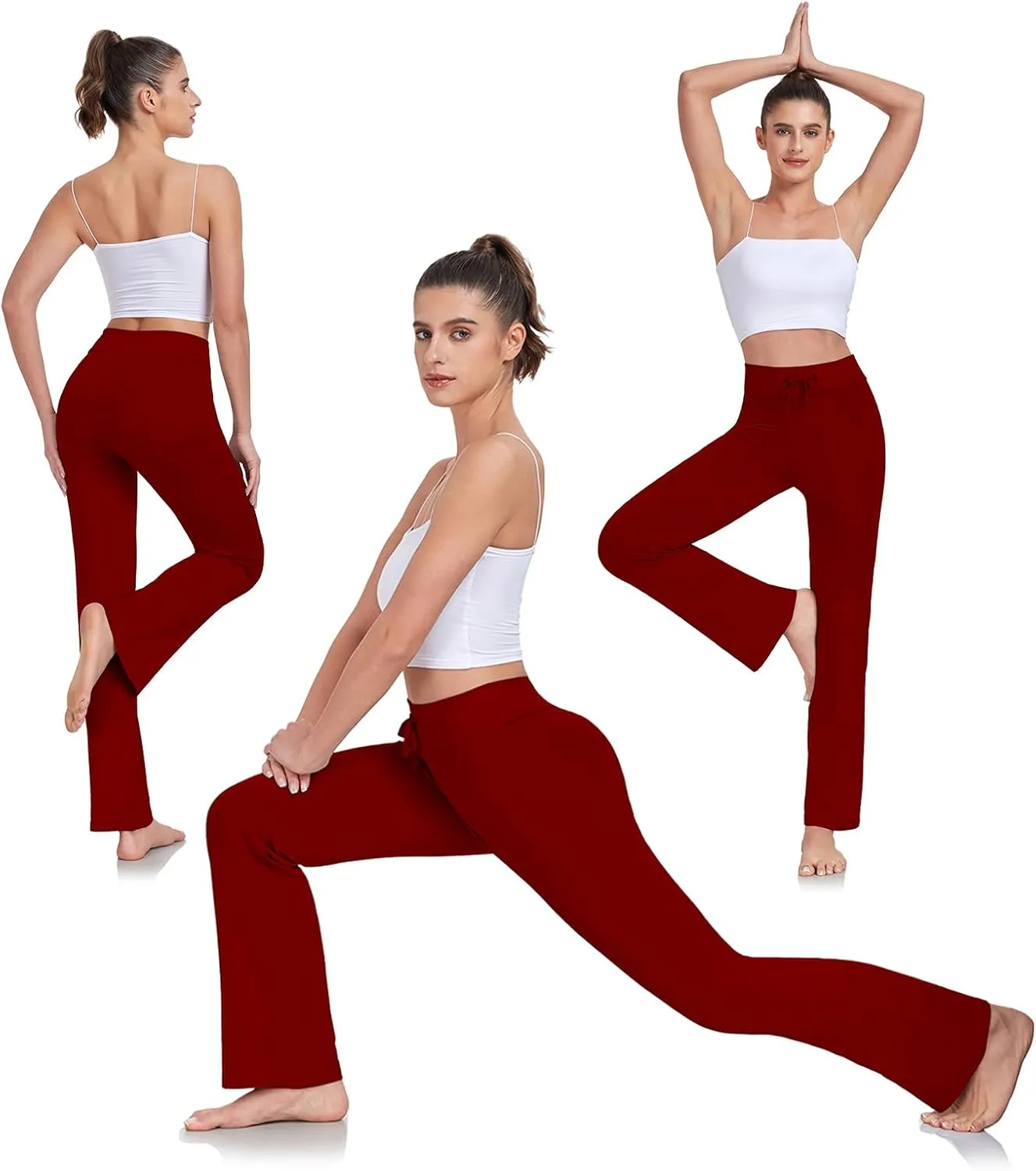 ADANIKI Women's Long Modal Comfy Drawstring Trousers Loose Straight-Leg for Yoga Running Sporting
