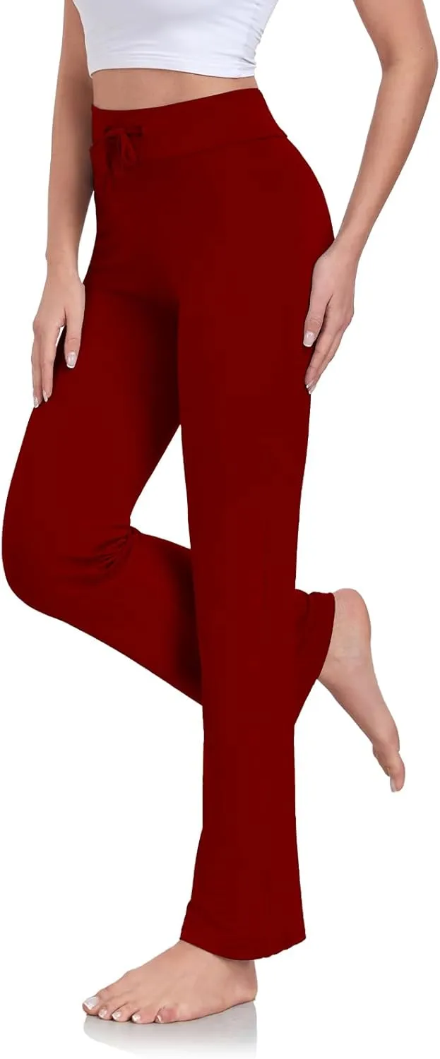ADANIKI Women's Long Modal Comfy Drawstring Trousers Loose Straight-Leg for Yoga Running Sporting