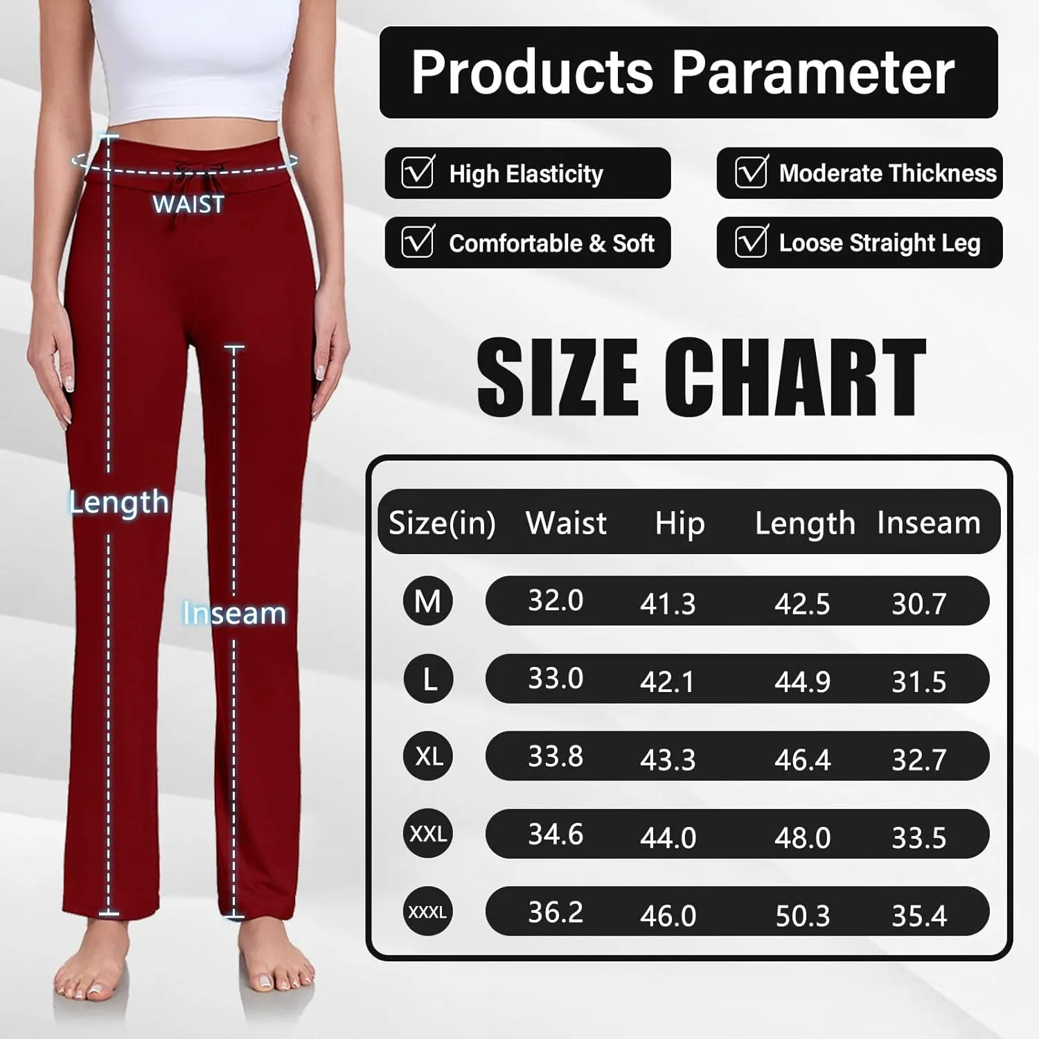 ADANIKI Women's Long Modal Comfy Drawstring Trousers Loose Straight-Leg for Yoga Running Sporting