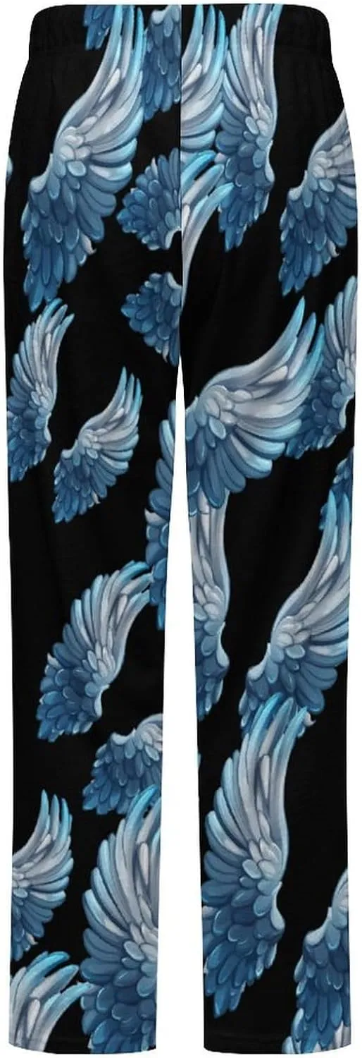 Angel Wings Print Women's Pajama Pants Fleece Warm Pj Bottoms Sleepwear Lounge Pants Loungewear