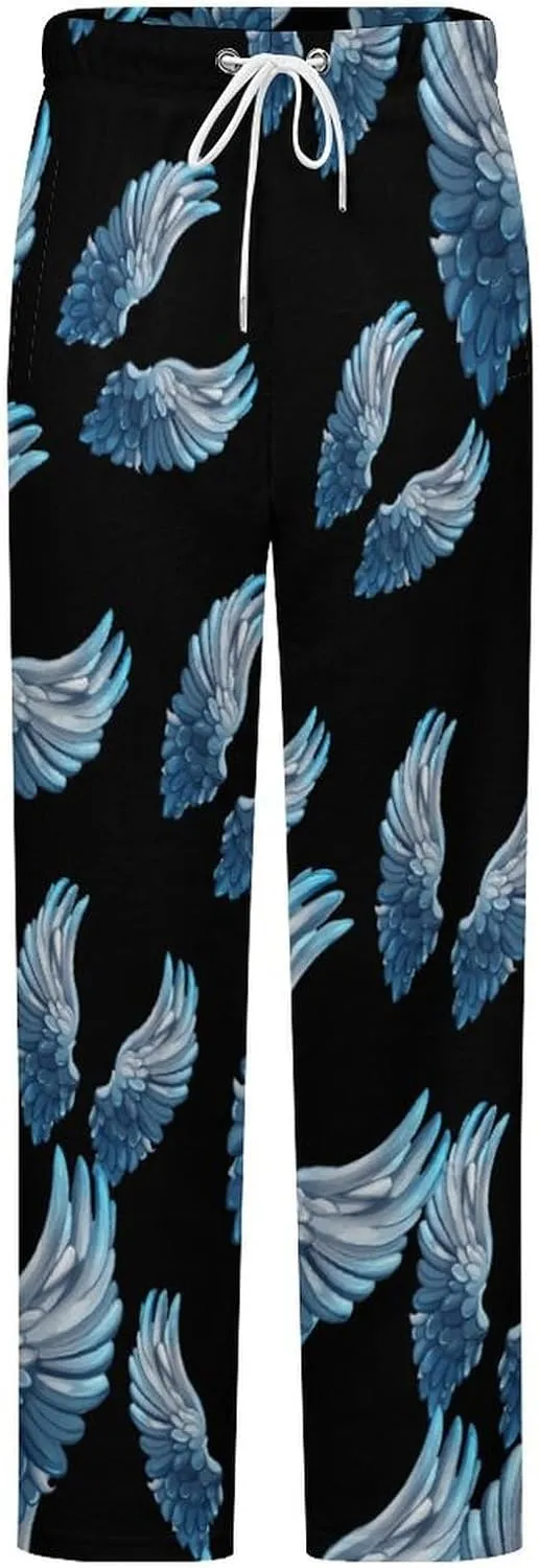 Angel Wings Print Women's Pajama Pants Fleece Warm Pj Bottoms Sleepwear Lounge Pants Loungewear