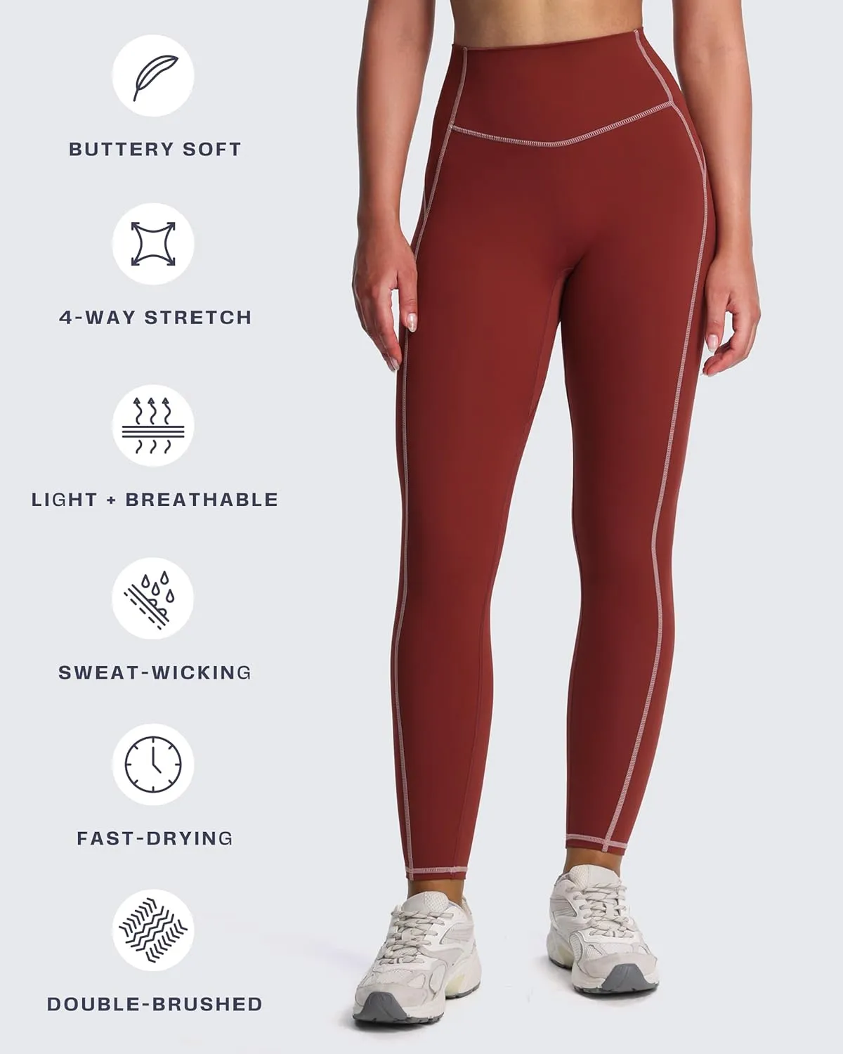 Aoxjox Workout Leggings for Women High Waisted Exercise Athletic Gym Fitness Yoga Lexi Lined Pants 26"