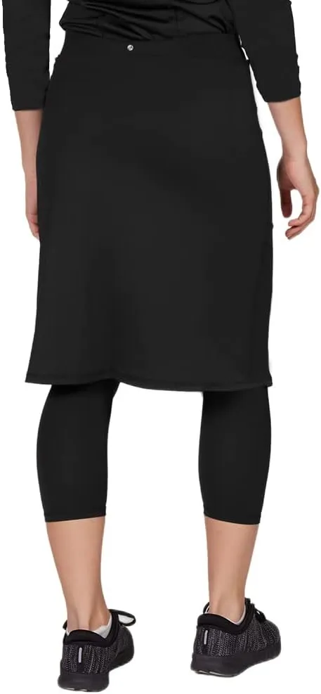 Aurgelmir Women's Tennis Golf Skirts Workout Skirted Leggings Yoga Capri Pants with Skirts Skorts Pockets