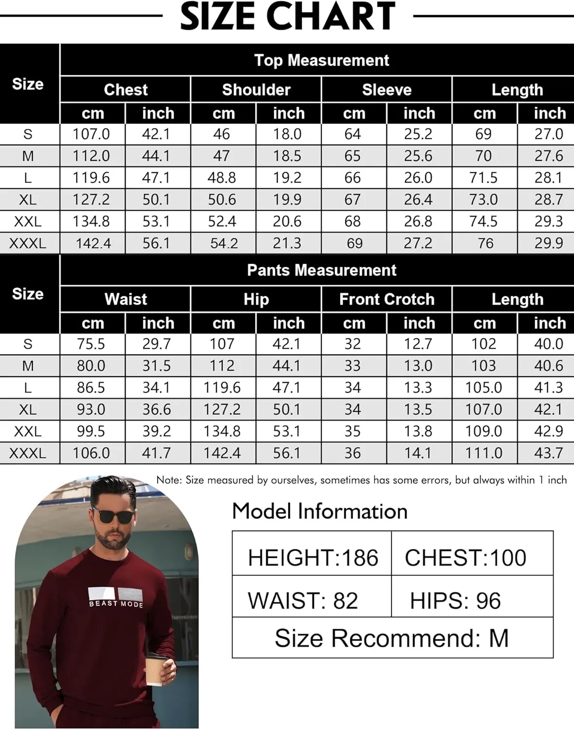 Babioboa Men's 2 Piece Outfits Long Sleeve Pullover Sweatshirt Tracksuit Jogger Sweatpants Sweatsuit Set