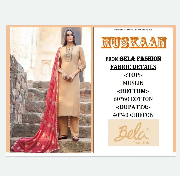 Bela Fashion Muskaan Muslin Modern Stylish Collection Salwar Suit