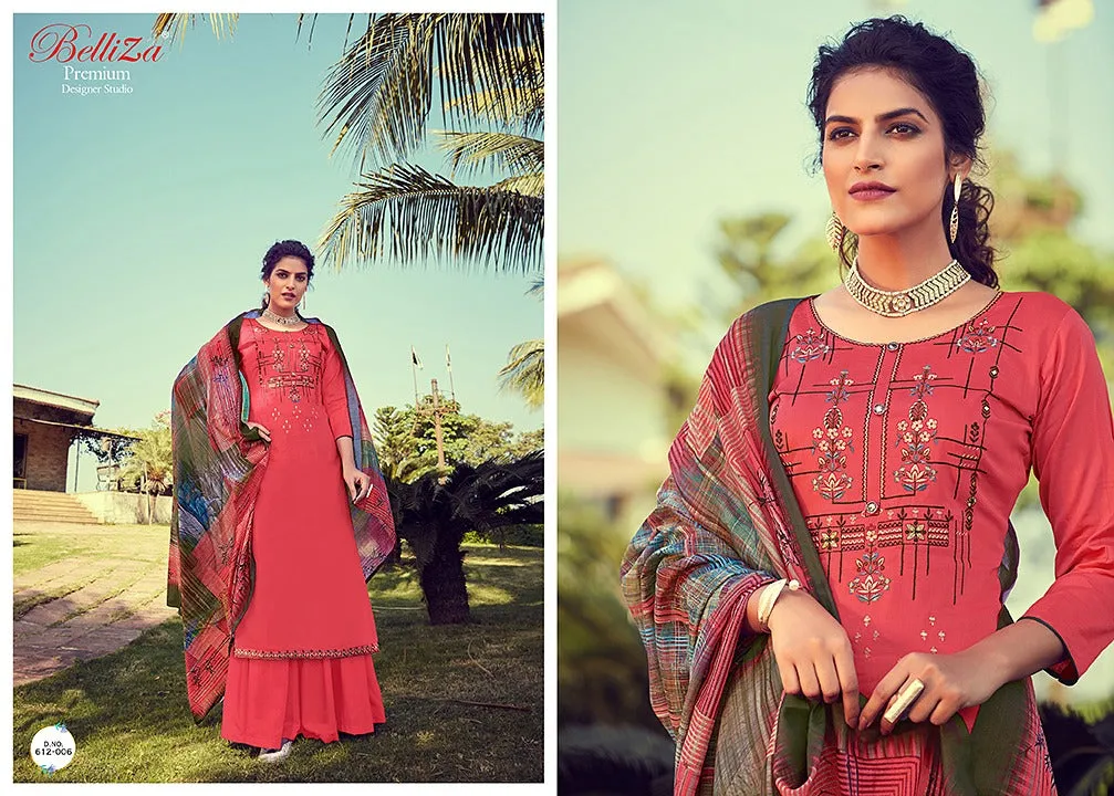 Belliza Designer Studio Ripple Jam Cotton Attractive Stylish Suits Collection