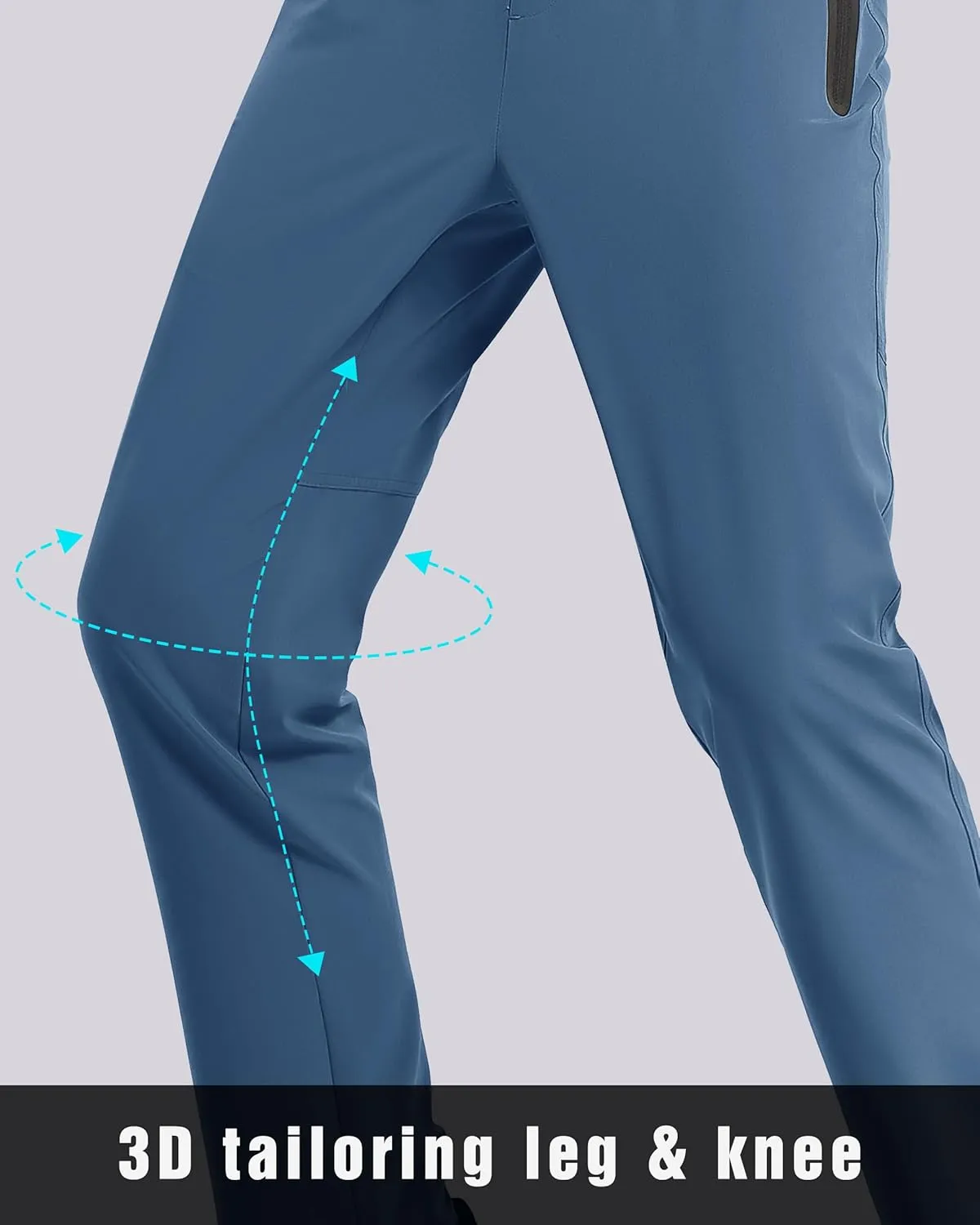 BIYLACLESEN Men's Running Pants Lightweight Quick Dry Hiking Jogger Sweatpants Zipper Pockets