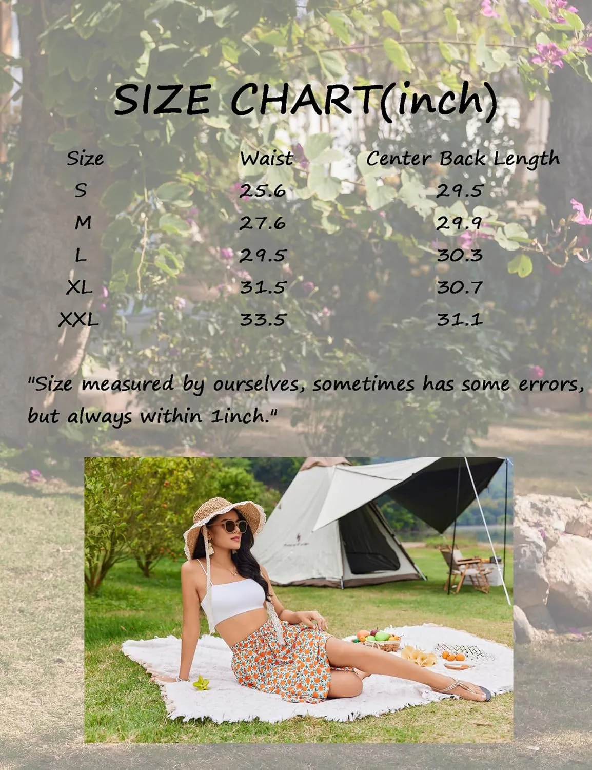Bluetime Women Floral Print Midi Skirt Summer Beach Pleated Elastic High Waisted A Line Skirt