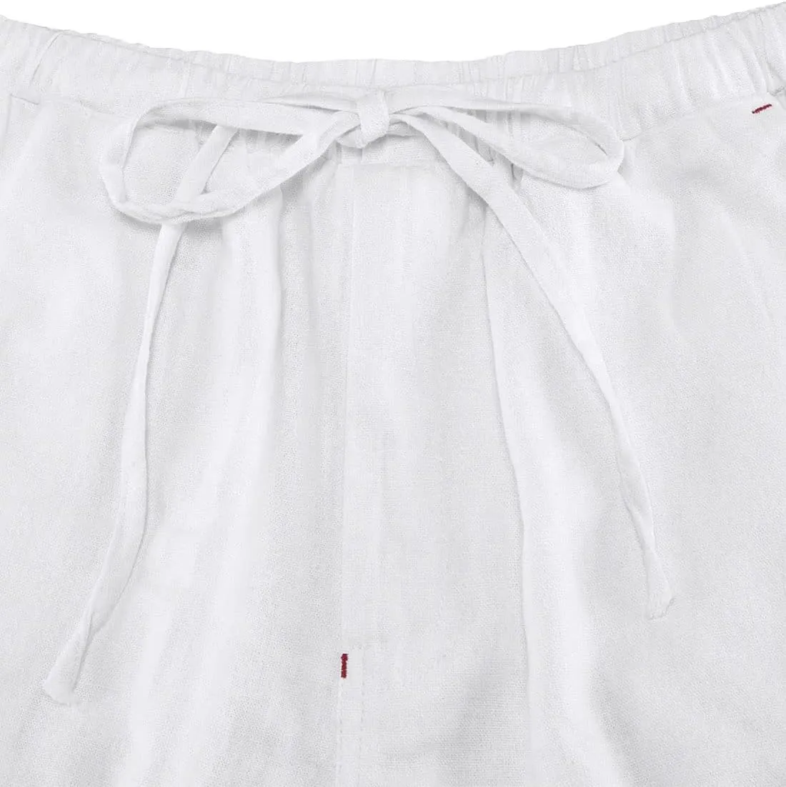 Bonnorth Men's Linen Loose Drawstring Elastic Waist Wide Leg Solid Casual Pants