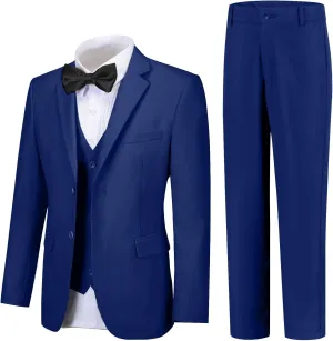 Boy Suits 5 Pieces Formal Suit Set with Adjustable Waist Kids Dress Suit for Wedding Prom