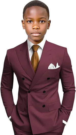 Boys Suit for Wedding 3 Piece Formal Slim Fit Suits Double Breasted Suits for Kids Tuxedo Set Prom Party Homecoming