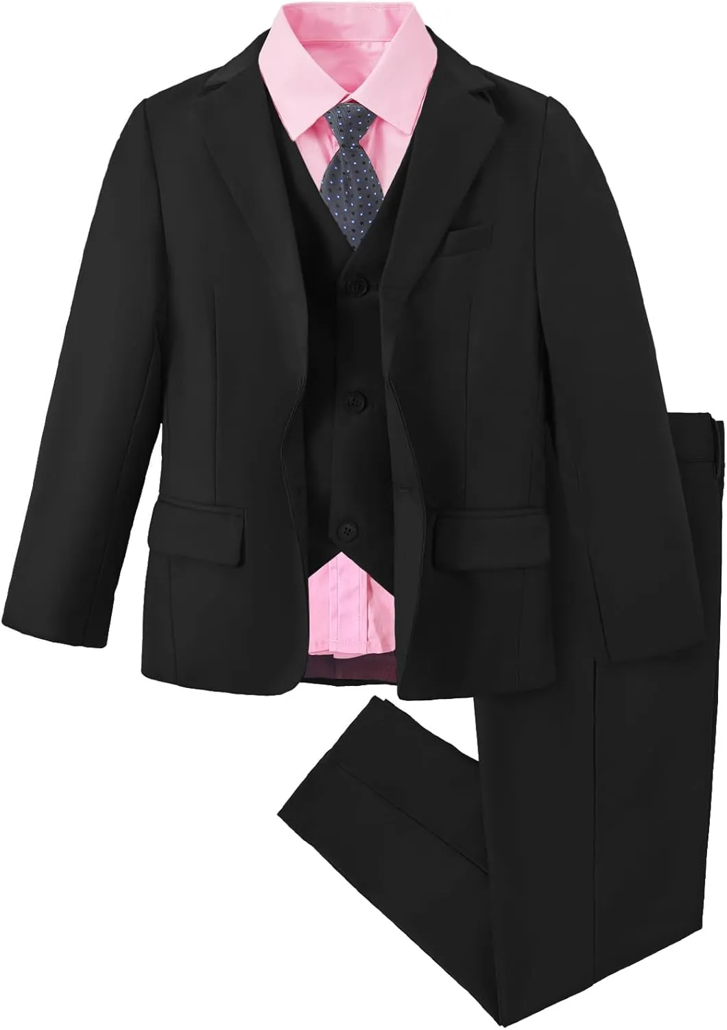 Boys Suit Slim Fit 5 Piece for Kids Toddler Suit Wedding Outfit for Teenage Boys Formal Tuxedo Set