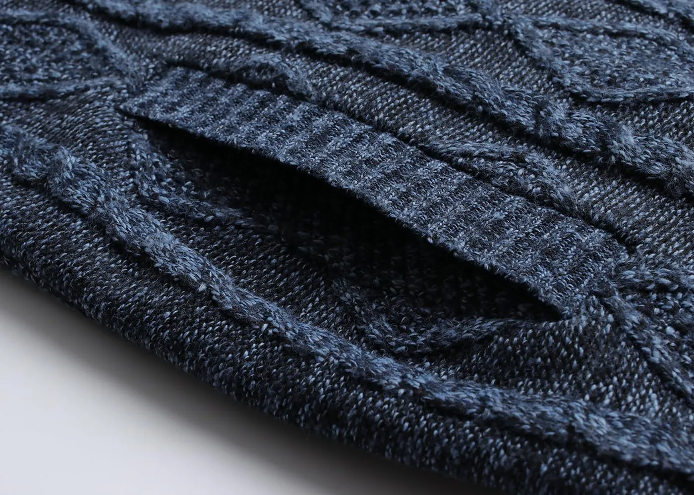 Cardigan Men's Long Sleeve Stand-up Collar Cardigan Fleece Jacket with Cable Knit Zipper Jacket Knitted Sweater