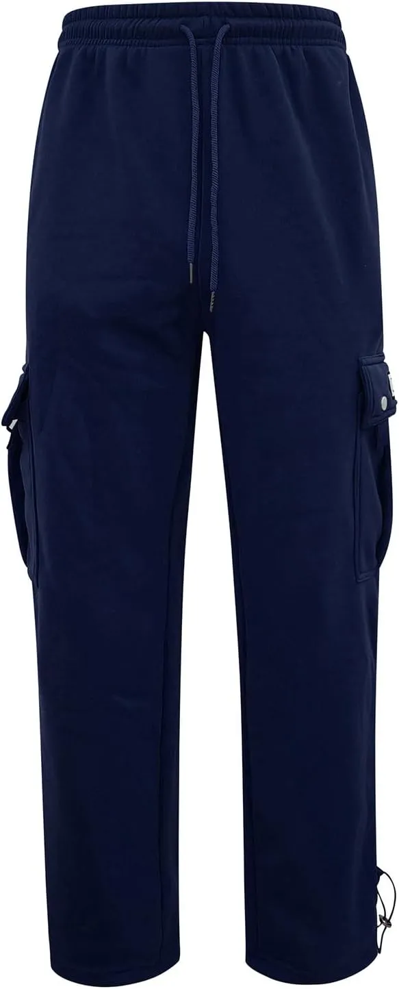 Cargo Sweatpants for Men Drawstring Baggy Elastic Work Hiking Pants Straight Loose Fit Outdoor Joggers with Pockets