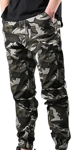 Cargo Trousers for Men Joggers Sweatpants Trousers Men's Heavyweight Cargo Fleece Sweatpants Stretch Elastic Waist