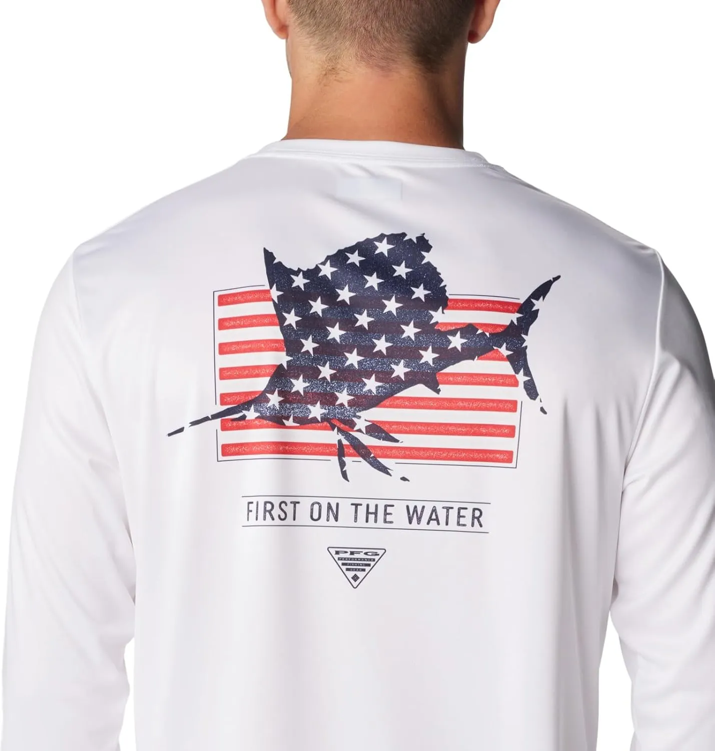 Columbia Men's Terminal Tackle PFG Fins and Stripes Long Sleeve