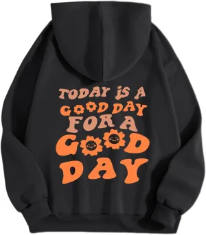 Cute Graphic Hoodies for Teen Girls Aesthetic Preppy Sweatshirts Inspirational Letter Slogan Loose Fit Pullover Tops
