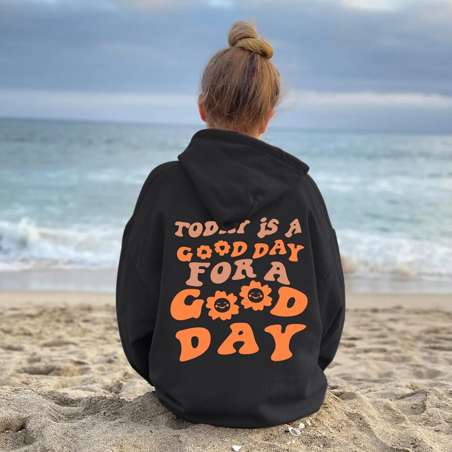 Cute Graphic Hoodies for Teen Girls Aesthetic Preppy Sweatshirts Inspirational Letter Slogan Loose Fit Pullover Tops