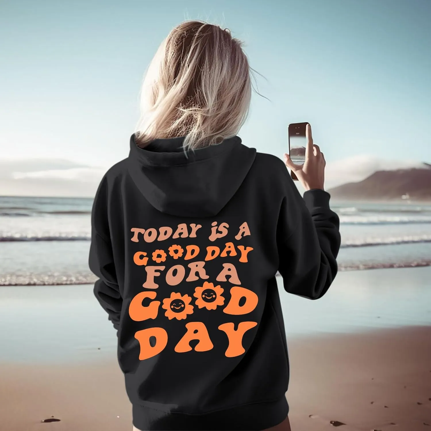 Cute Graphic Hoodies for Teen Girls Aesthetic Preppy Sweatshirts Inspirational Letter Slogan Loose Fit Pullover Tops