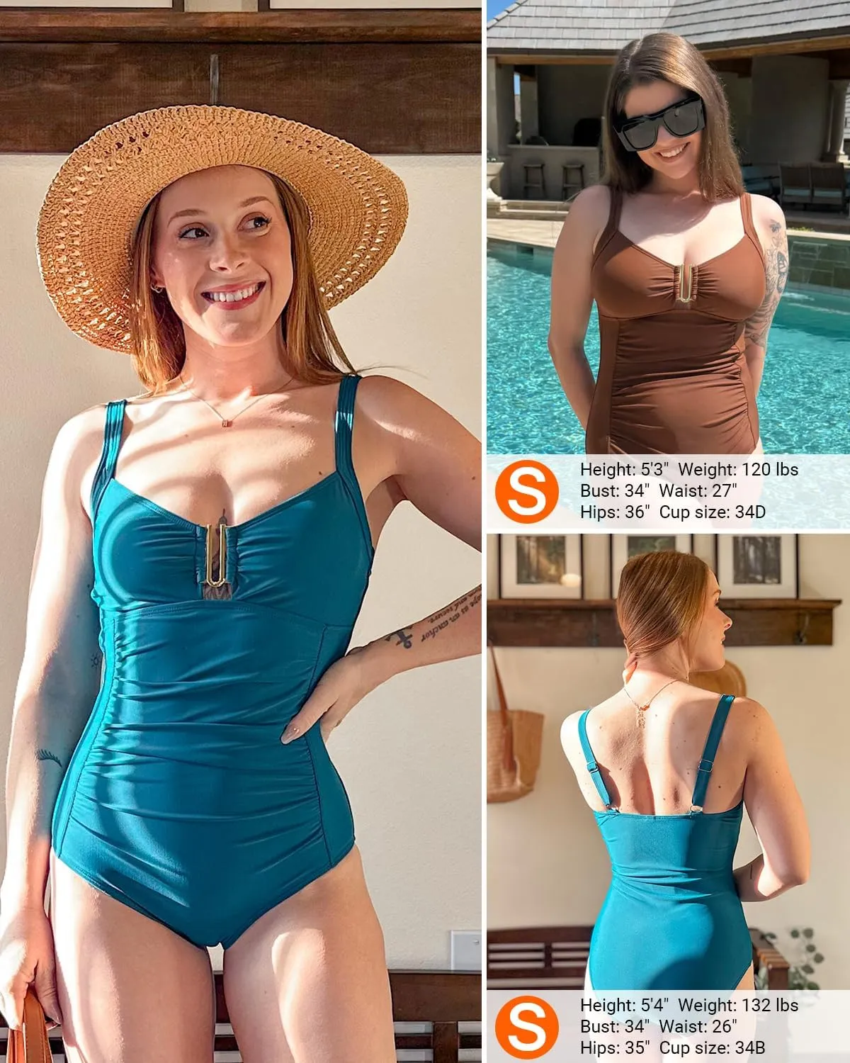 Daci Women Tummy Control One Piece Swimsuit - Ruched Bathing Suit Full Coverage Slimming V Wired Swimwear 2025