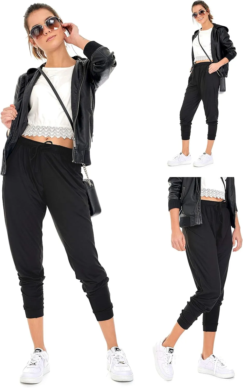 DEAR SPARKLE Jogger with Pockets for Women Drawstring Lightweight Sweats Yoga Lounge Pants   Plus Size (P7)