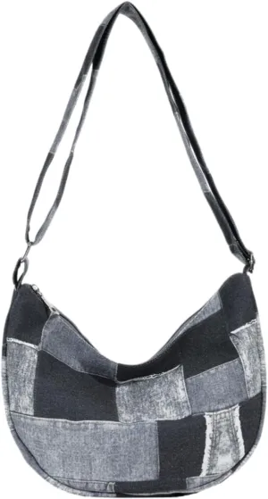 Denim Shoulder Bag, Jean Purses for Women Hobo Bag Y2K Patchwork Denim Tote Handbags