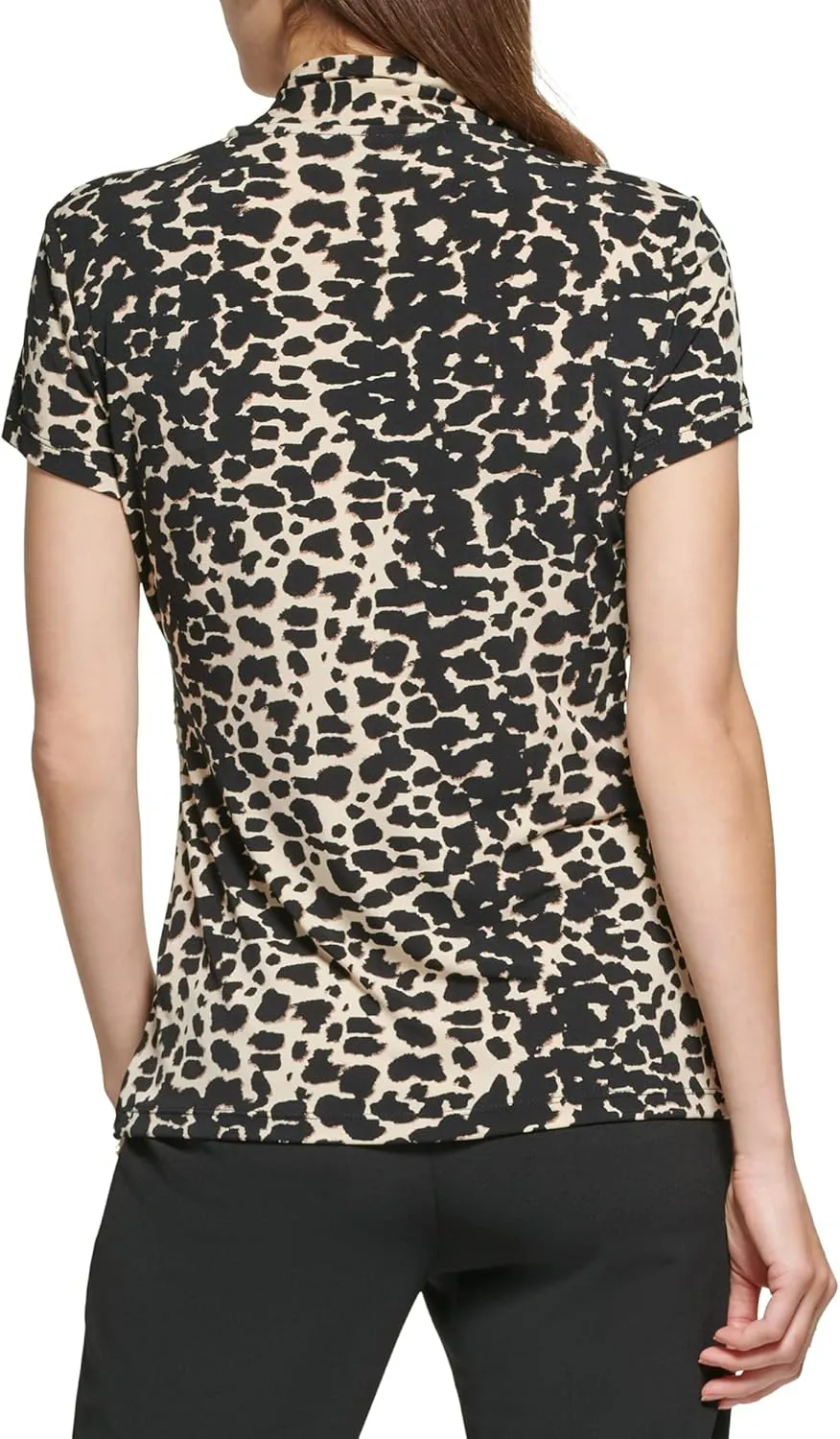 DKNY Women's Short Sleeve Suit Blouse