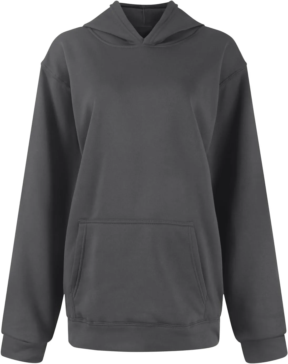 Fleece Lined Hoodie Women Oversized Sweatshirt with Pockets Drop Shoulder Long Sleeve Pullover Womens Casual Tops