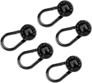 Flex Button Pant Extender 5-Pack - Adds 1-2 Inches, Super Sturdy with a Little Stretch (Black)