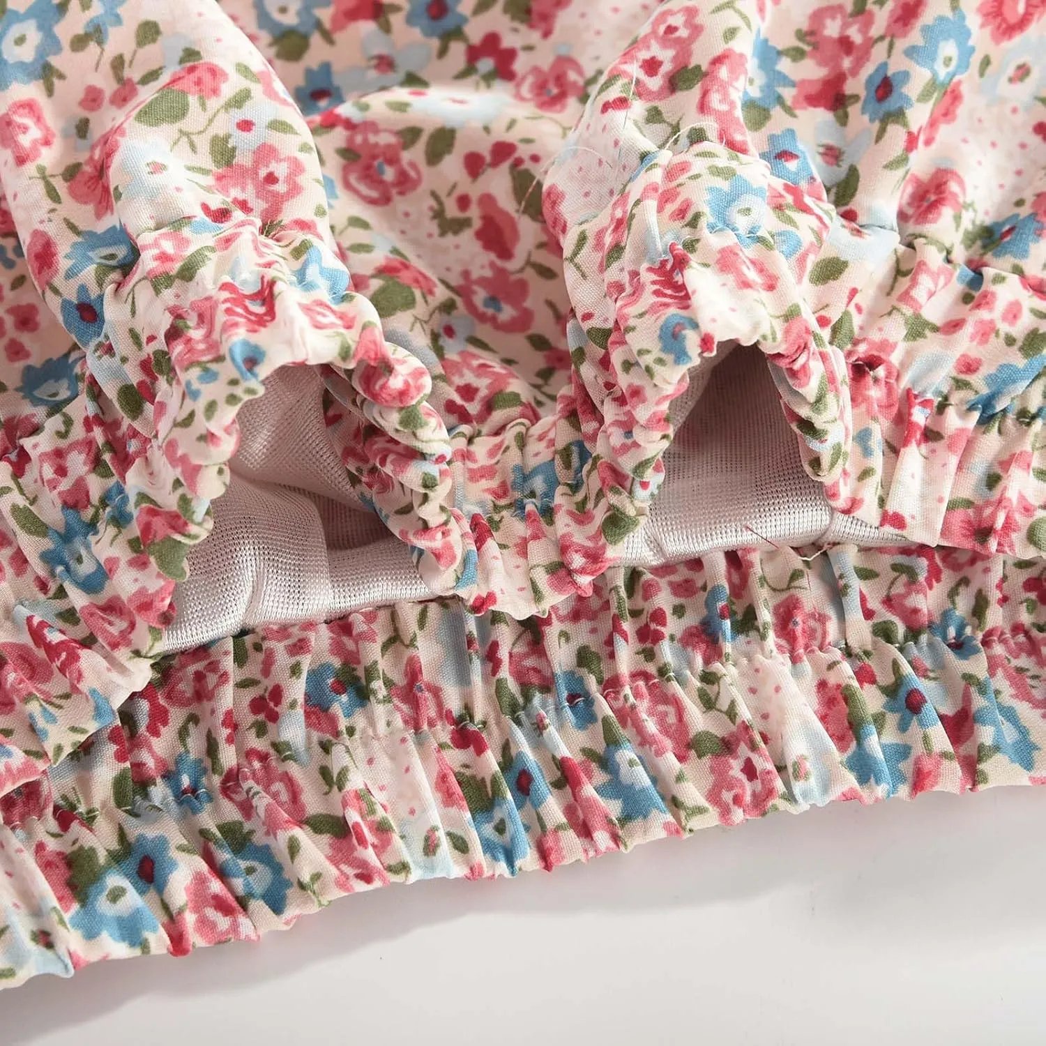 Floral Skirts for Women High Waist Flared Maxi Skirts Summer Vacation Beach Boho Flower Print Ruffle Swing Skirt