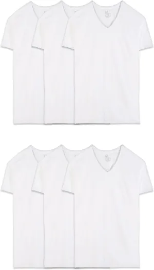 Fruit of the Loom Men's Eversoft Cotton Stay Tucked V-Neck T-Shirt