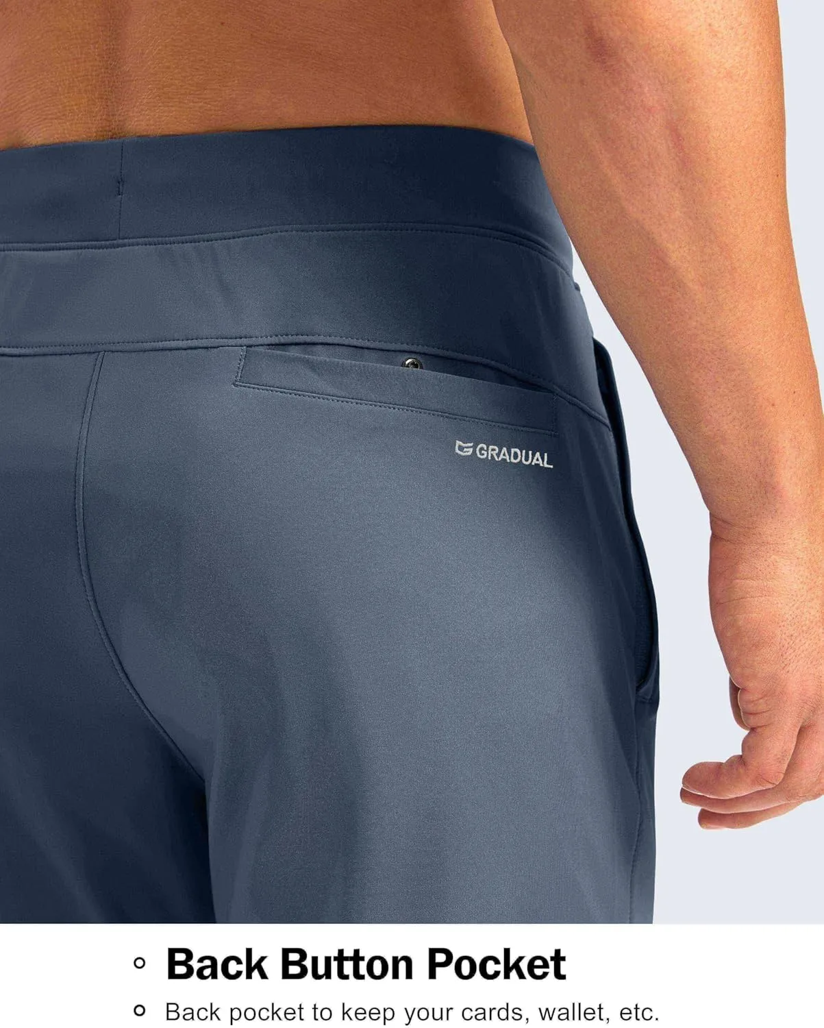 G Gradual 30"/32"/34" Inseam Tall Mens Sweatpants with Zipper Pockets Stretch Golf Workout Pants for Men Casual Athletic