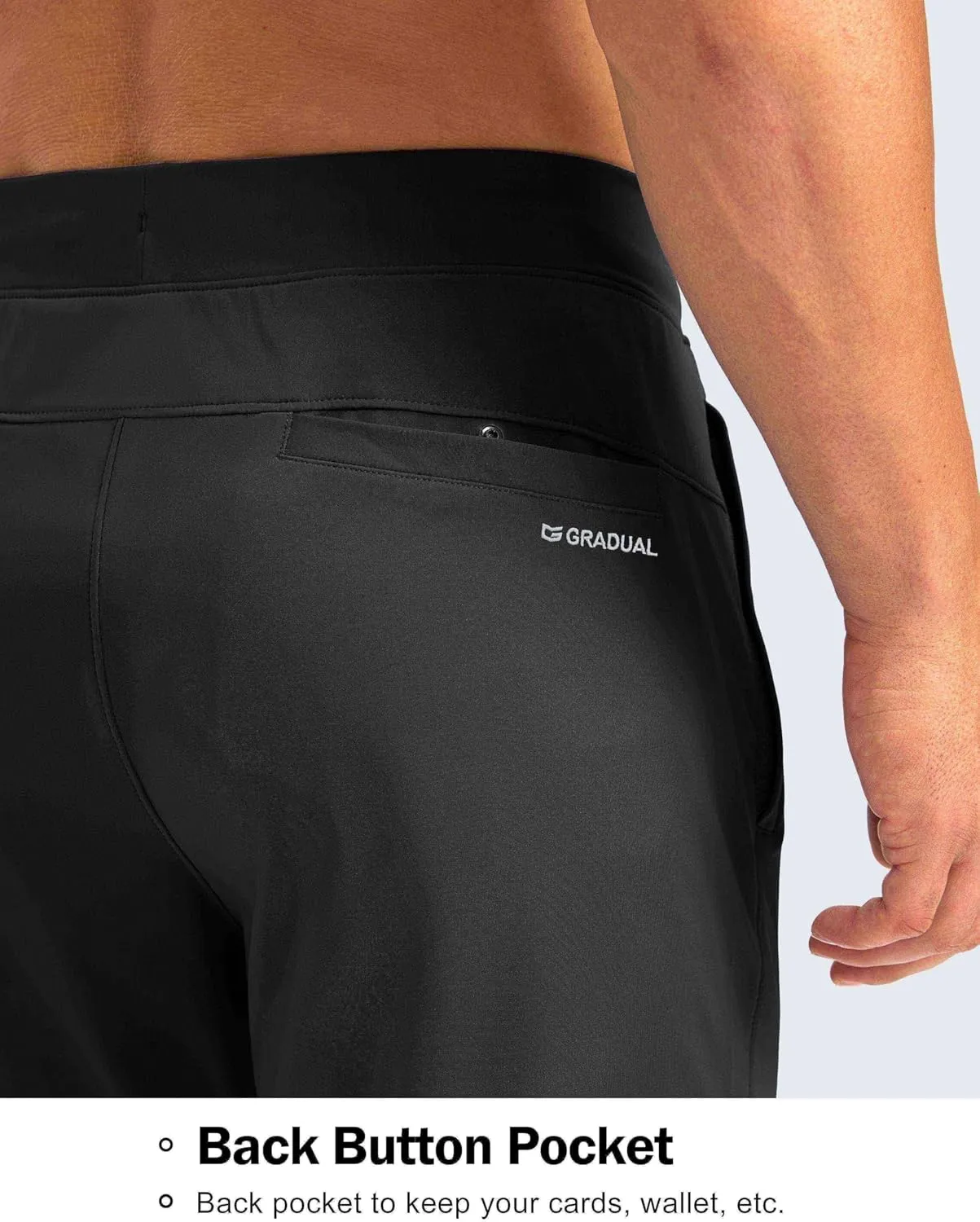 G Gradual 30"/32"/34" Inseam Tall Mens Sweatpants with Zipper Pockets Stretch Golf Workout Pants for Men Casual Athletic