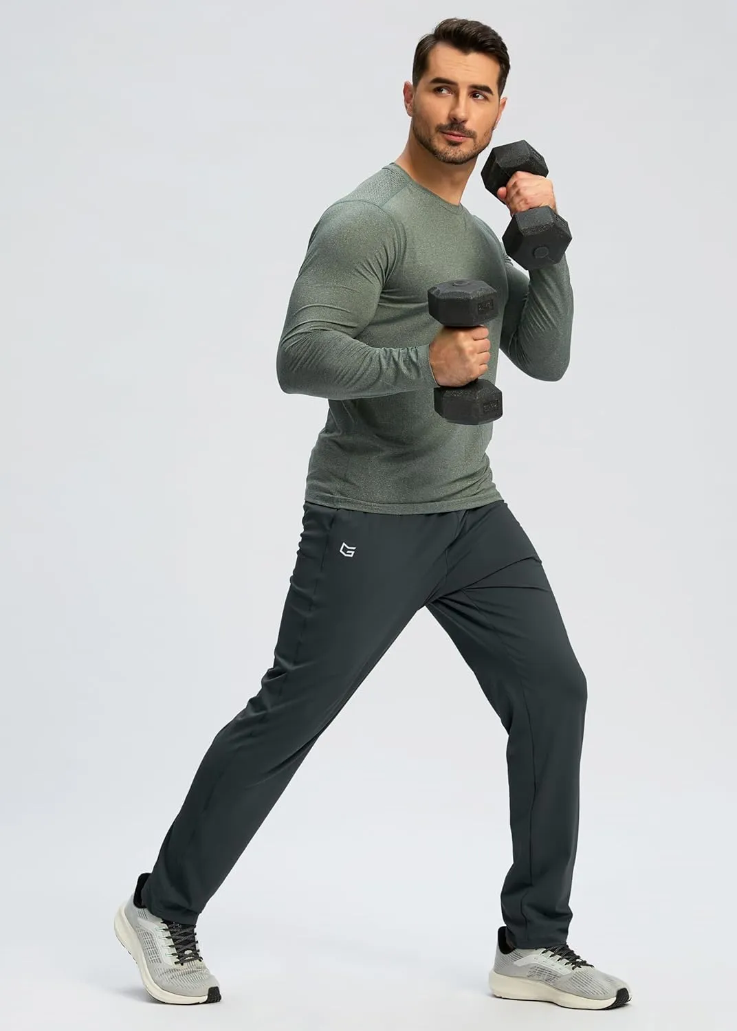 G Gradual Men's Sweatpants with Zipper Pocket Workout Athletic Track Pants Stretch Tapered Joggers for Gym Running Jogging
