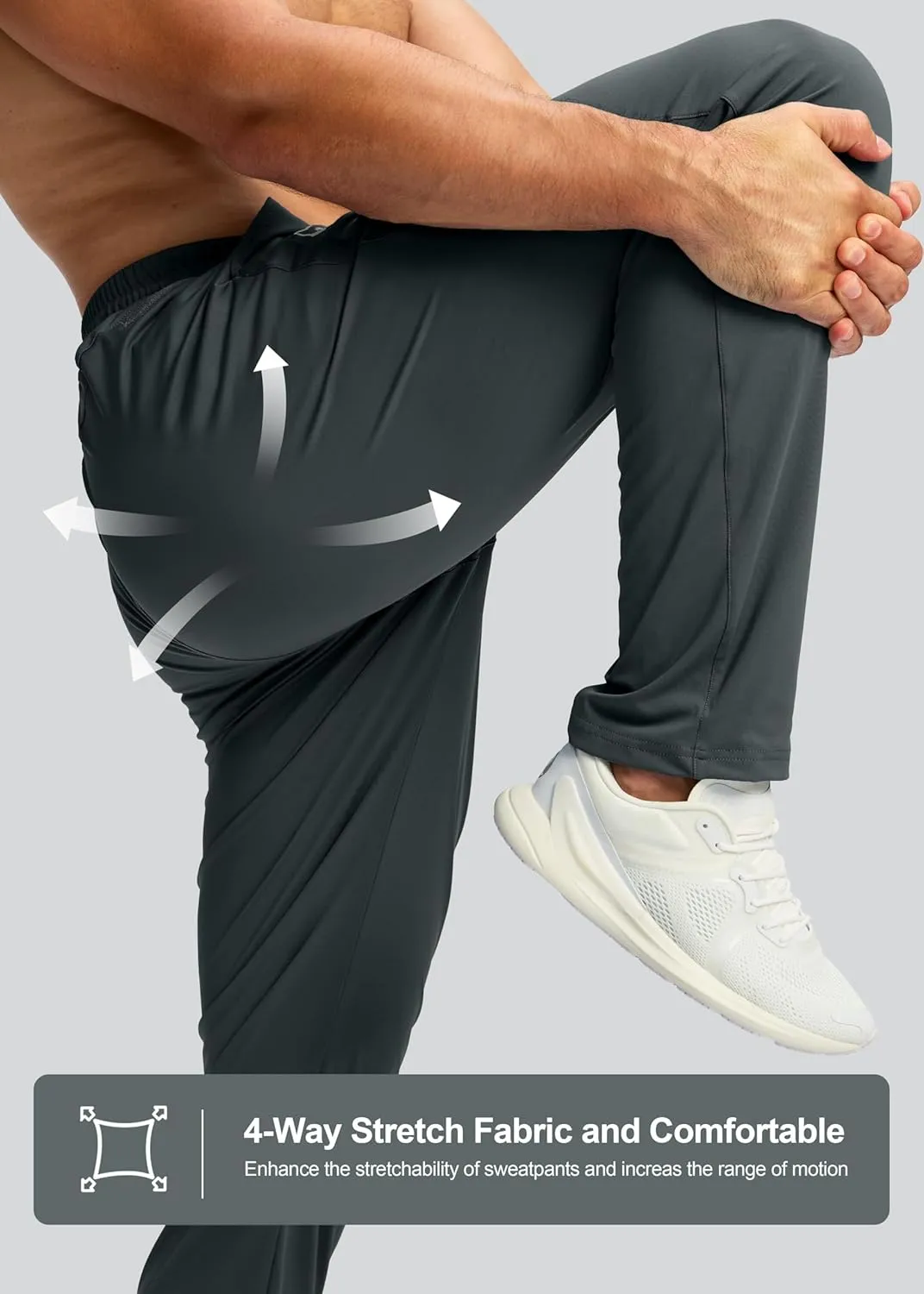 G Gradual Men's Sweatpants with Zipper Pocket Workout Athletic Track Pants Stretch Tapered Joggers for Gym Running Jogging