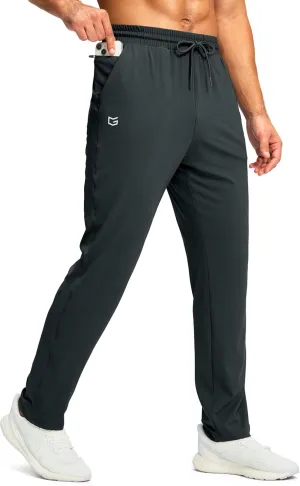 G Gradual Men's Sweatpants with Zipper Pocket Workout Athletic Track Pants Stretch Tapered Joggers for Gym Running Jogging