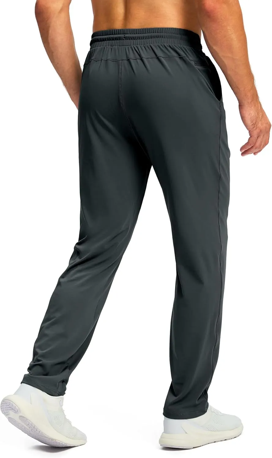 G Gradual Men's Sweatpants with Zipper Pocket Workout Athletic Track Pants Stretch Tapered Joggers for Gym Running Jogging