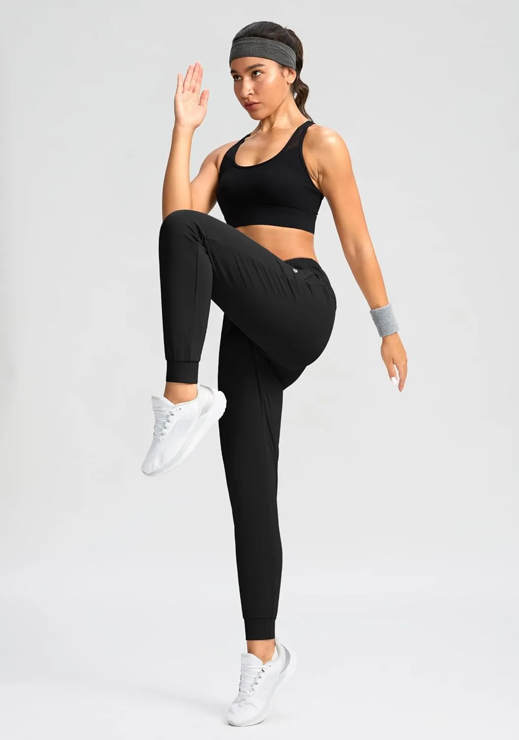 G Gradual Women's Joggers Pants with Zipper Pockets Tapered Running Sweatpants for Women Lounge, Jogging