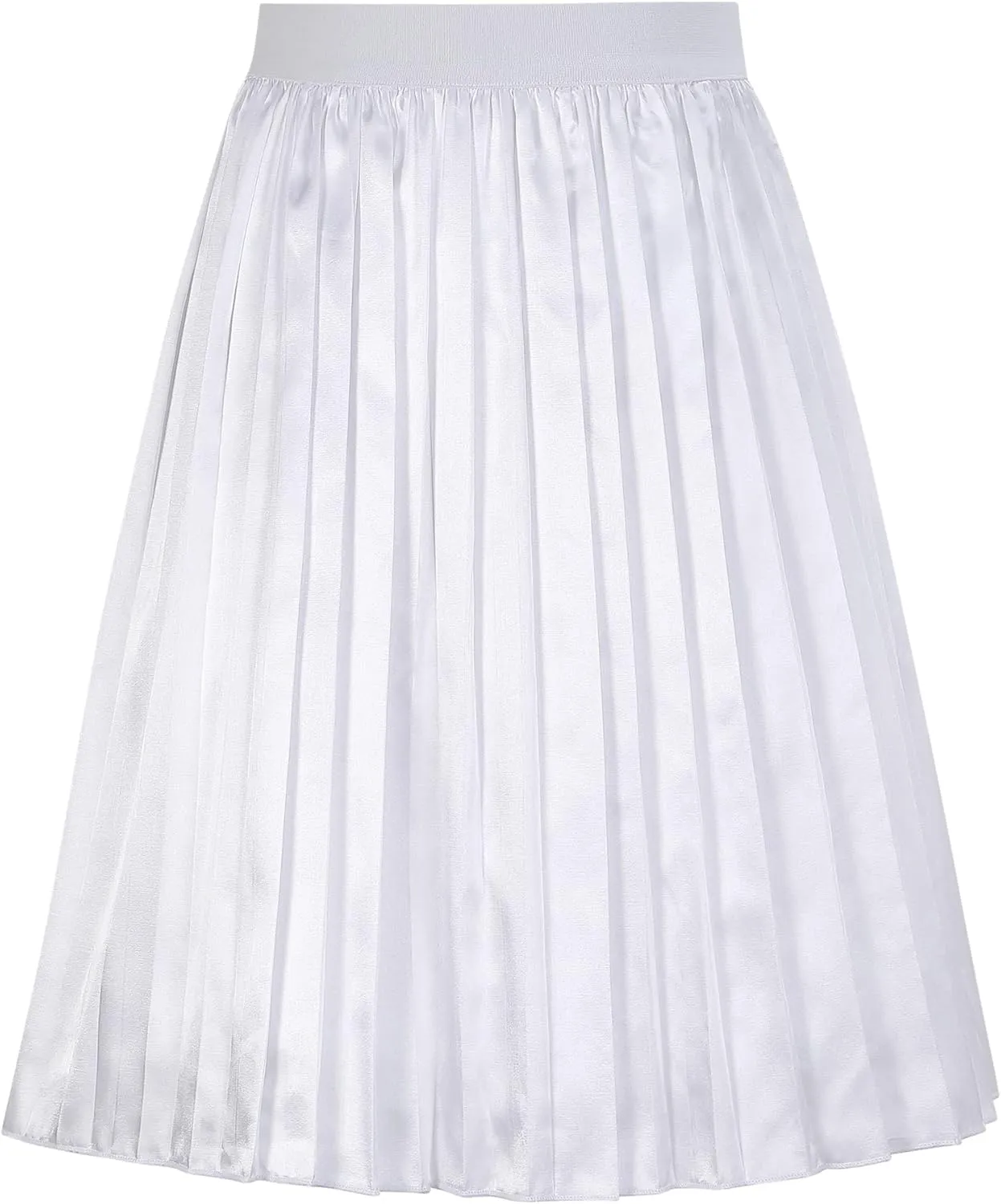 Girls Pleasted Maxi Skirt Elastic High Waist A-Line Swing Long Skirt for 3-12Y