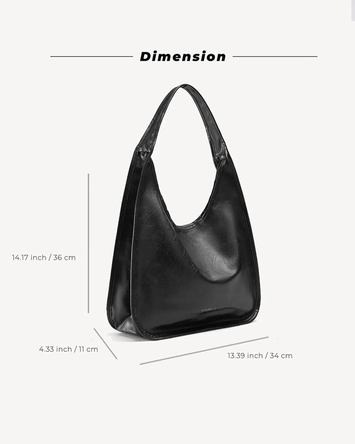 Hobo Purse, PU Leather Shoulder Bag, Tote Handbag for Work and Travel
