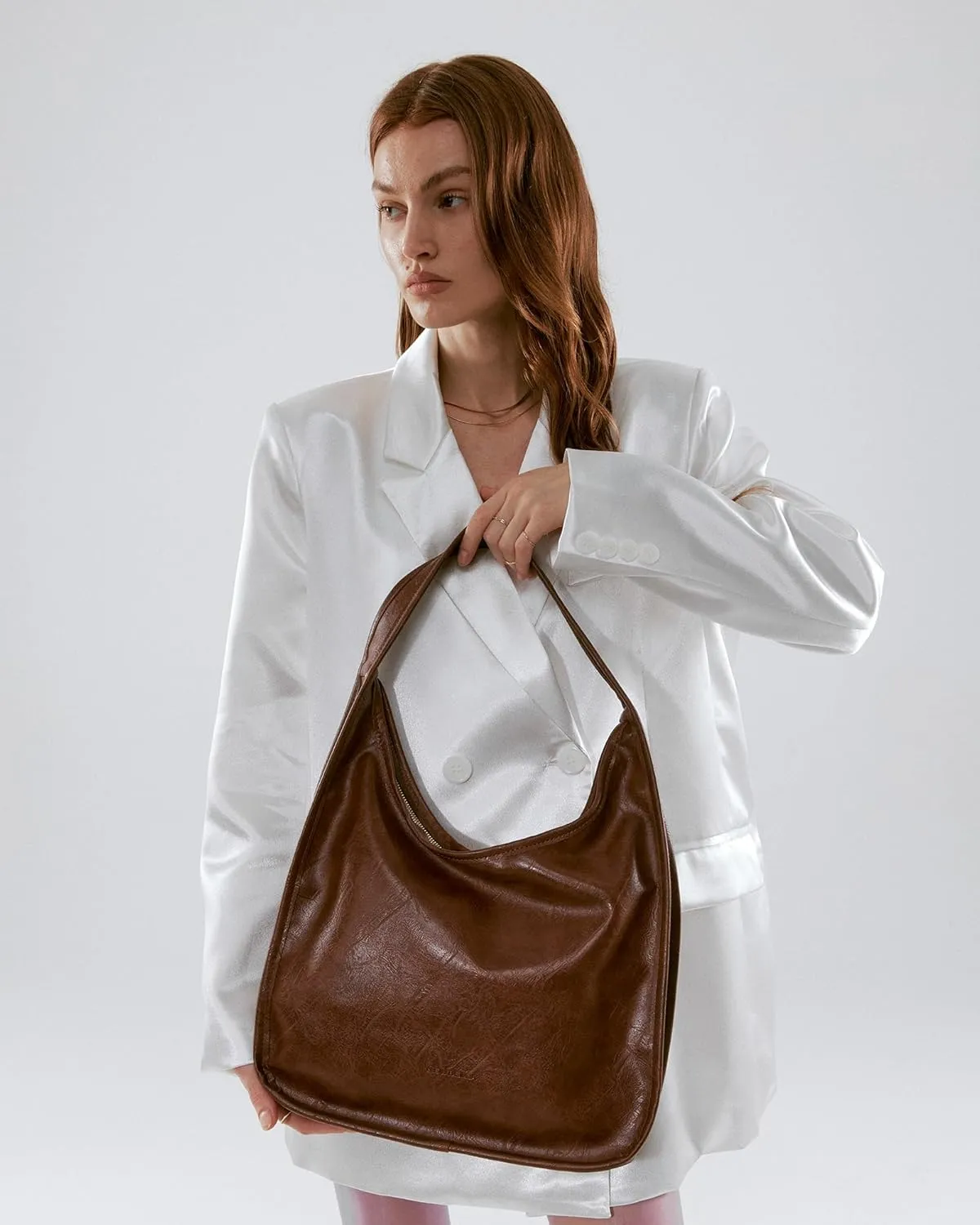 Hobo Purse, PU Leather Shoulder Bag, Tote Handbag for Work and Travel
