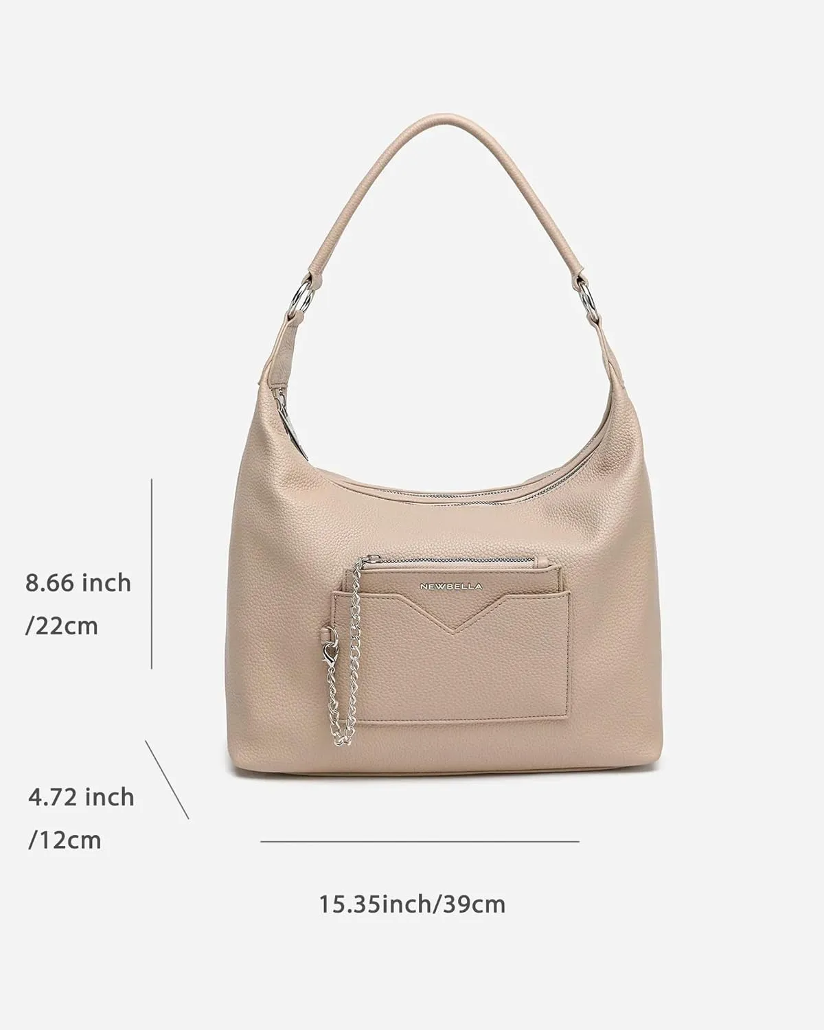 Hobo Purse, PU Leather Shoulder Bag, Tote Handbag for Work and Travel