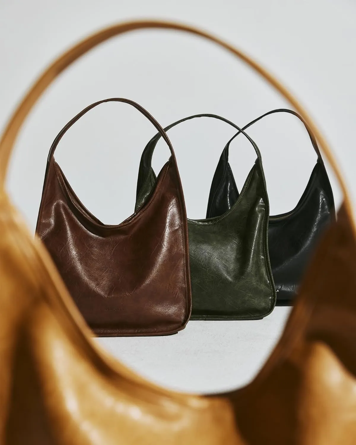 Hobo Purse, PU Leather Shoulder Bag, Tote Handbag for Work and Travel