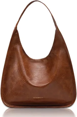 Hobo Purse, PU Leather Shoulder Bag, Tote Handbag for Work and Travel